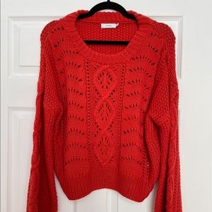 Lulu’s Red/Orange knit sweater in size Large